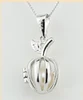 925 Silver Apple Style Pearl Gem Bead Locket Cage, Sterling Silver Pendant Mounting for DIY Bracelet Necklace Jewelry Charm 5