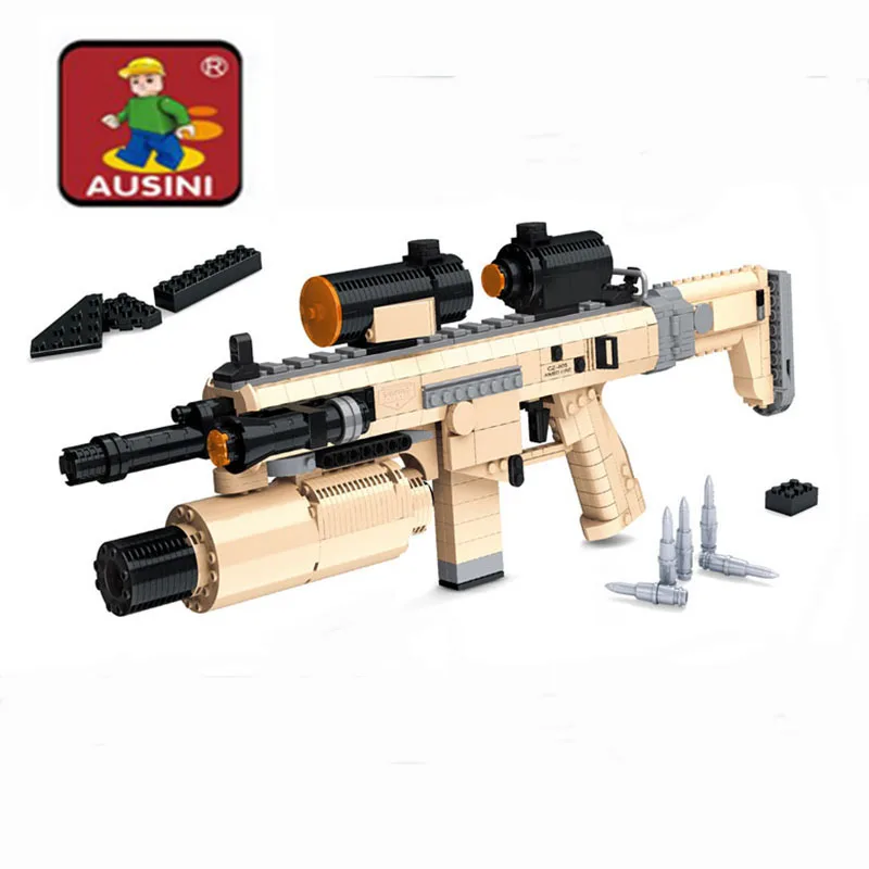 A Model Compatible with Lego Weapon Series Gun Models Building Kits Blocks Toys Hobby Hobbies For Boys Girls