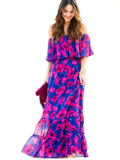 plus size off the shoulder summer dress