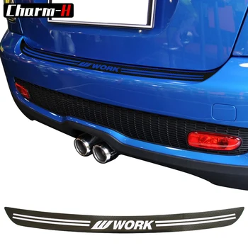 

5D carbon fibre Vinyl Car rear bumper Trunk load edge Protector guard Trim Decal stickers for MINI Cooper S JCW R56 Cabrio R57