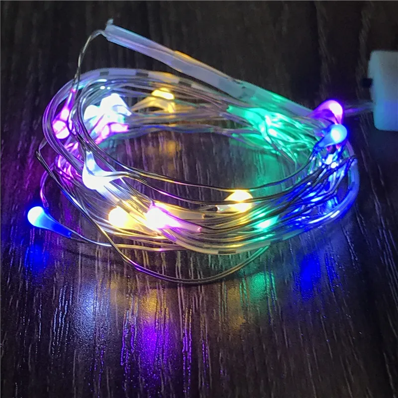 

waterproof LED String RGB lamp Copper Wire led string lights 1m/3m/5m bulbs outdoor for Christmas Wedding Home Party