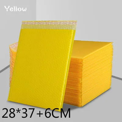 Новая цветная пузырчатая Сумка-конверт Противоударная ПЭ коэкструдированная пленка для одежды пузырчатая сумка Экспресс-пенная сумка для одежды - Цвет: Yellow 28x37cm