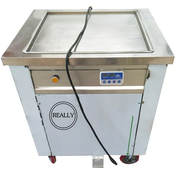 

single square pan fried ice cream roll machine, One pan fry ice cream rolls machine 110V fry ice roll DHL free