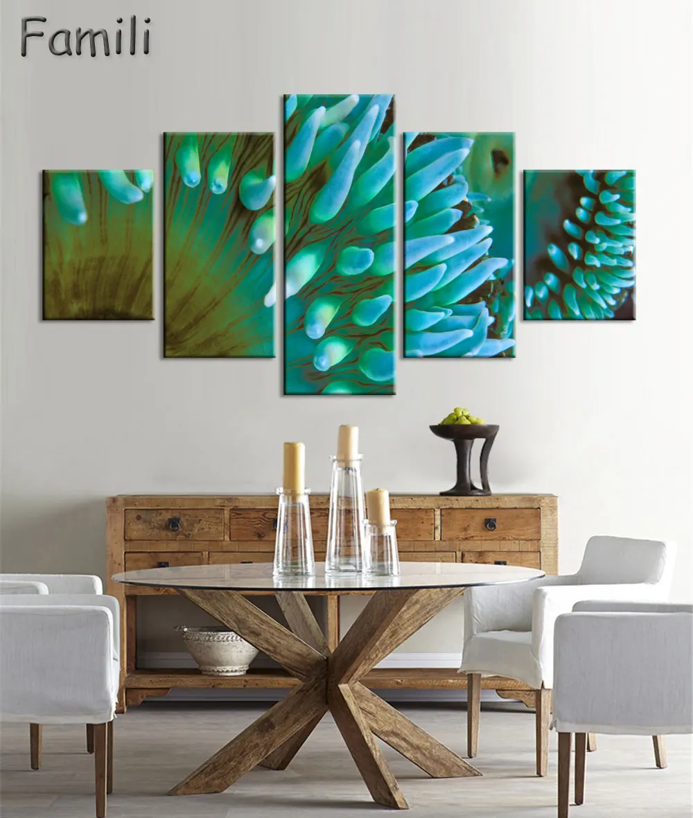 

5 Pcs/Set Modern Painting Home Decorative Art Picture Paint on Canvas Prints The fascinating underwater world,oil painting