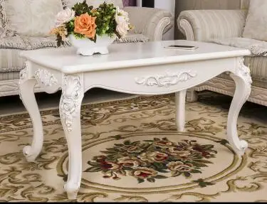 Rural Sitting Room Tea Table Ivory White Coffee Solid Wood Ivory White Coffee Table Solid Wood