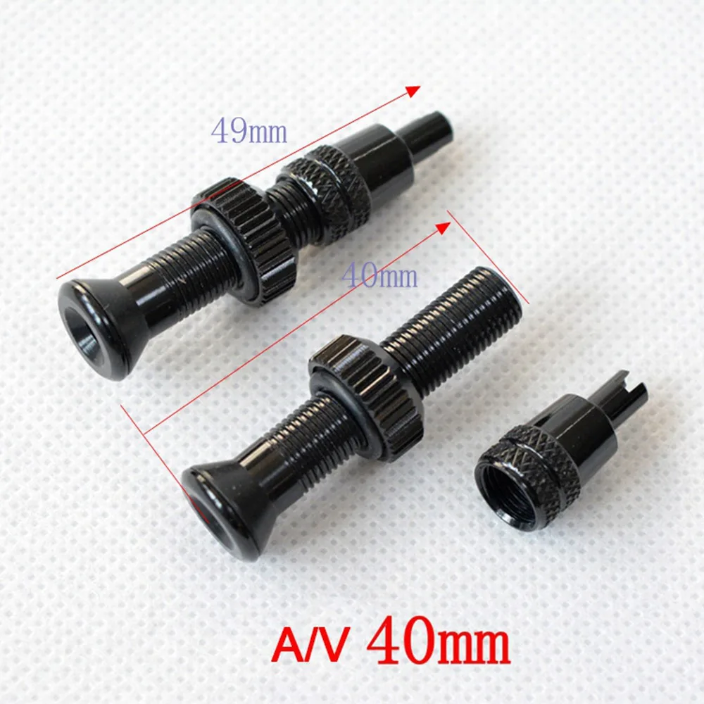 2 шт. Fouriers полный ЧПУ MTB дорожный велосипед бескамерный клапан Presta Schrader стебли 40 мм 60 мм без трубок клапан с сердечником инструмент AV FV клапаны - Цвет: Schrader 40mm