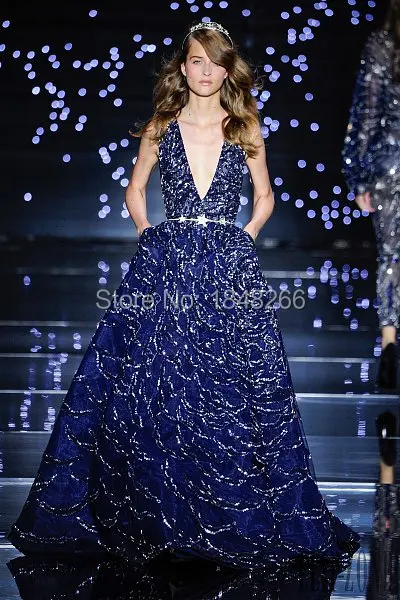 midnight blue ball gown