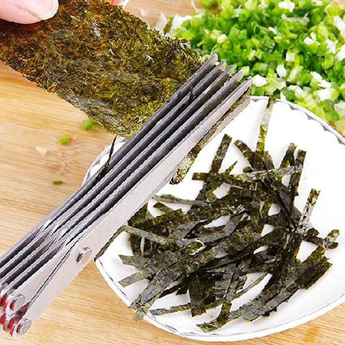 Stainless Steel Five Layer Scissors Vegetable Spice Kitchen Knife Multiple Blade Stainless Steel Five Layer Scissors Vegetable Spice Kitchen Knife Multiple Blade