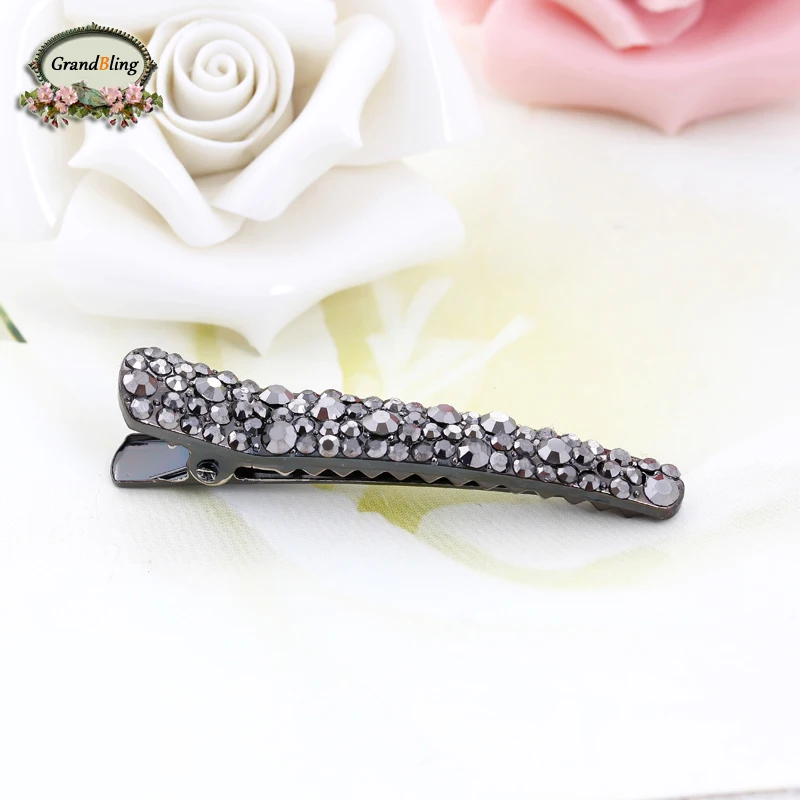Grand Bling 1 Pieces Elegant Europe America Vintage Side Clip Full Crystal Hairpins Hair Jewelry Wholesale
