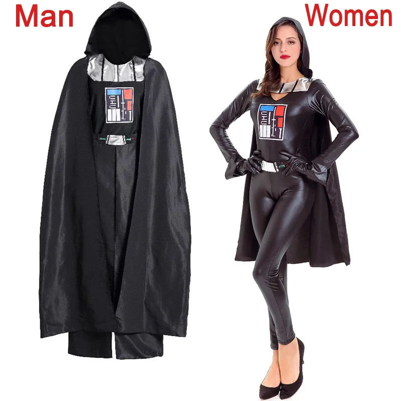 adult women halloween darth vader costume star wars character anakin skywalker jumpsuit cosplay pvc hooded robe - Halloween Darth Vader adult women halloween darth vader costume star wars character anakin skywalker jumpsuit cosplay pvc hooded robe - Halloween Darth Vader
