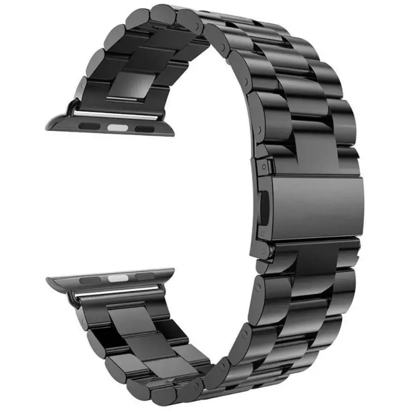 KINGBEIKE 4 Colors Stainless Steel Watchband For Apple Watch 38mm 40mm 42mm 44mm Series 1/2/3/4 Wristwatch Bracelet Strap