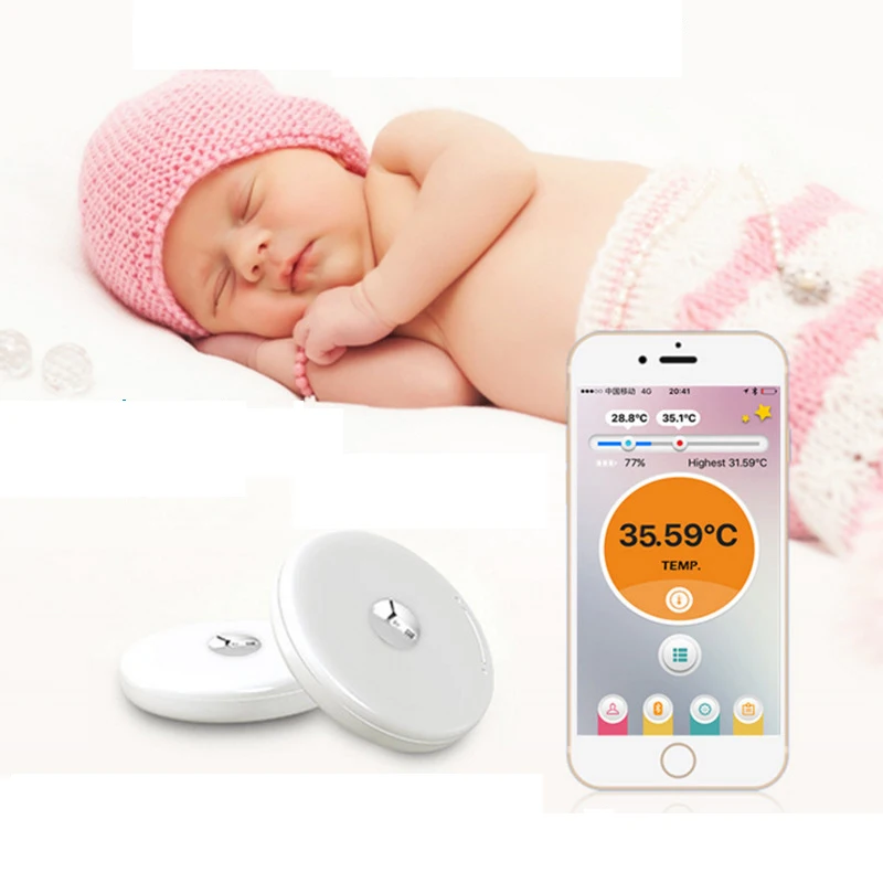 

Bluetooth 4.0 Remote Children Wearable Electronic Thermometer Smart Body Infant Temperature Monitoring Home Nursing Thermometers