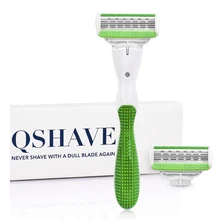 Qshave зеленая серия Леди Женщина Бритва День рождения Валентина девушка подарок для сестры Эпилятор с 2шт X5 США лезвие