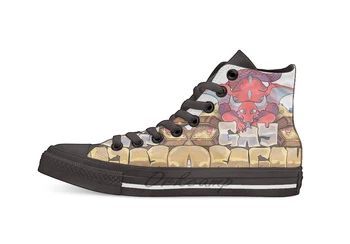 

gay dragon Design breathable Casual High Top lace-up Canvas shoes sneakers For Drop shipping