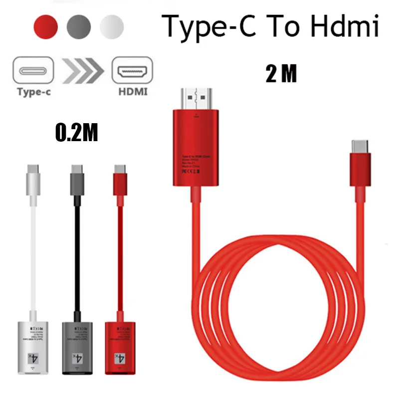 Конвертер DOITOP 0 2 м/2 м USB3.1 Type C в HDMI 1080P 4K HDTV цифровой аудио видео кабель адаптер для