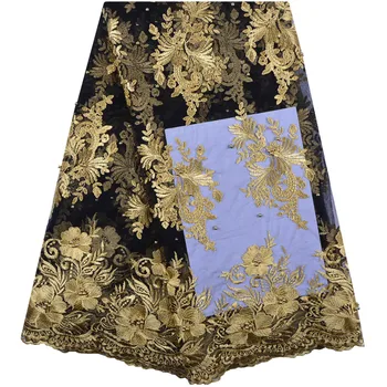

Latest African Pearls Lace Fabrics Embroidered African French Lace Fabric Cheap Price African French Net Tulle Lace Fabric 1281