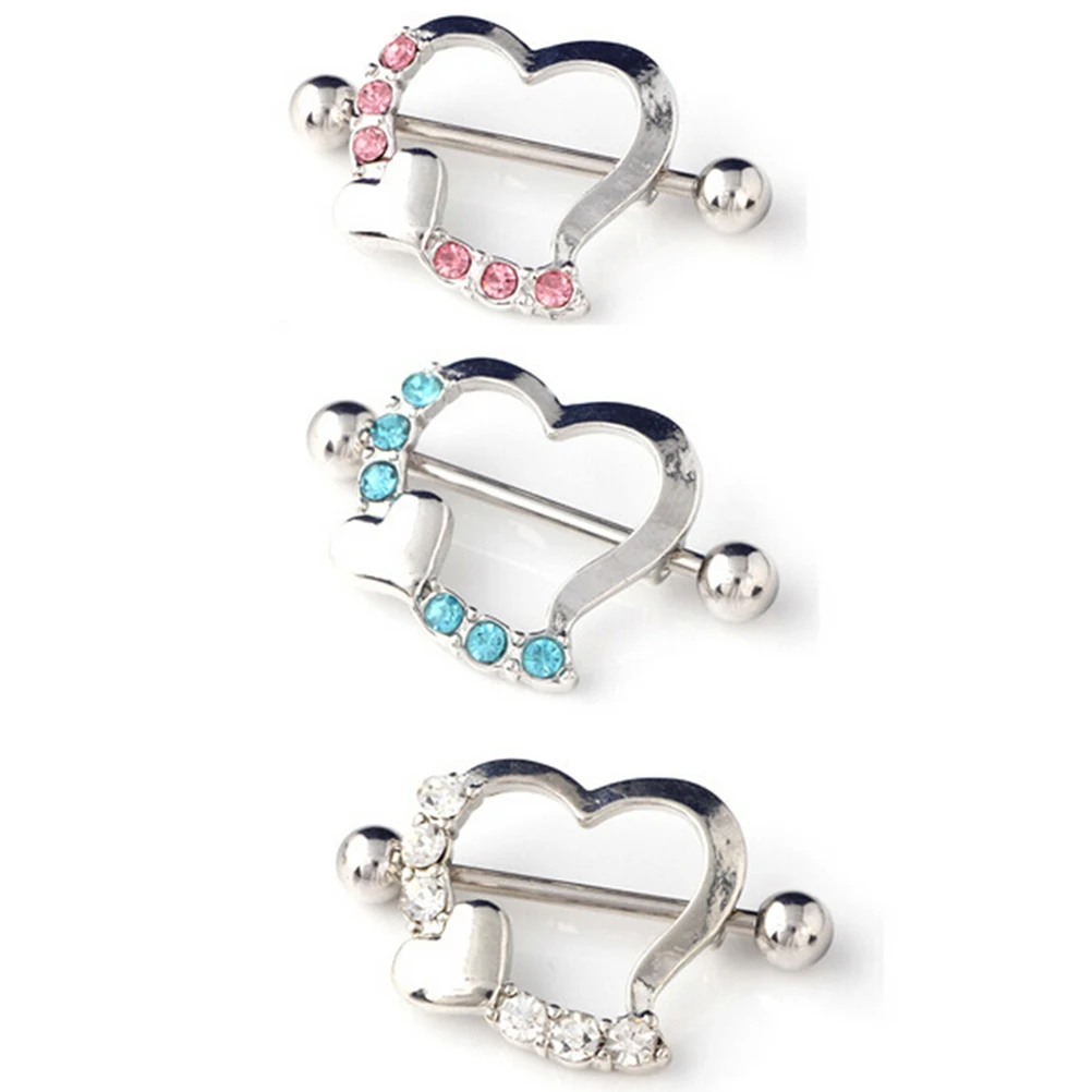 Fashion Nipple Shield Rings Barbells Love Heart Nipple Rings Sexy Woman