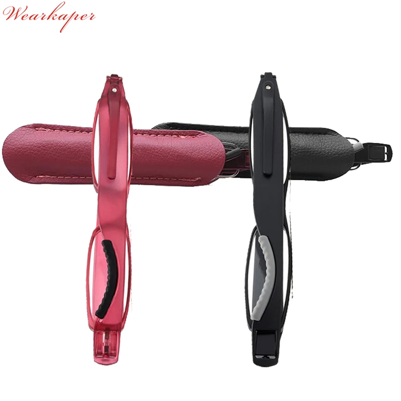 

WEARKAPER New Classic Portable Rotate 360 Degree Folding Reading Glasses Foldable Case TR90 Frame Presbyopic Eyeglasses