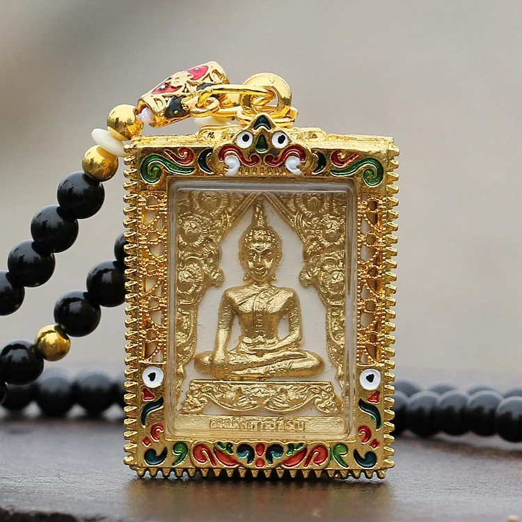 Thailand Buddha Golden pendant necklace gold Erawan Su Bin version of ...