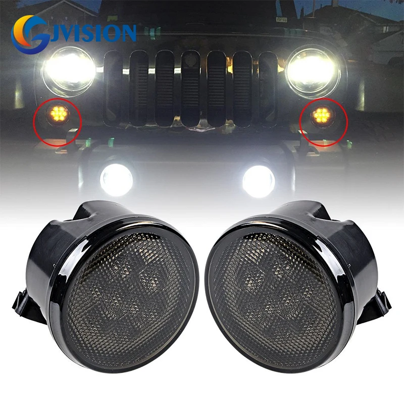 Amber LED Front Turn Signals for 07 16 Jeep Wrangler JK & Wrangler