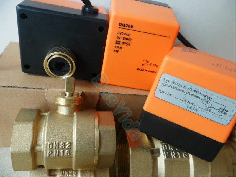 Válvula de esfera de bronze motorizada ac220v