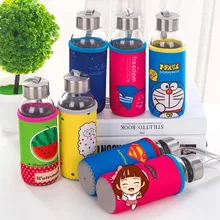 300 мл Толстая стеклянная чашка для воды и чая стакан для кофе бутылки с крышкой Сумка чашка для воды кофейные чашки портативный