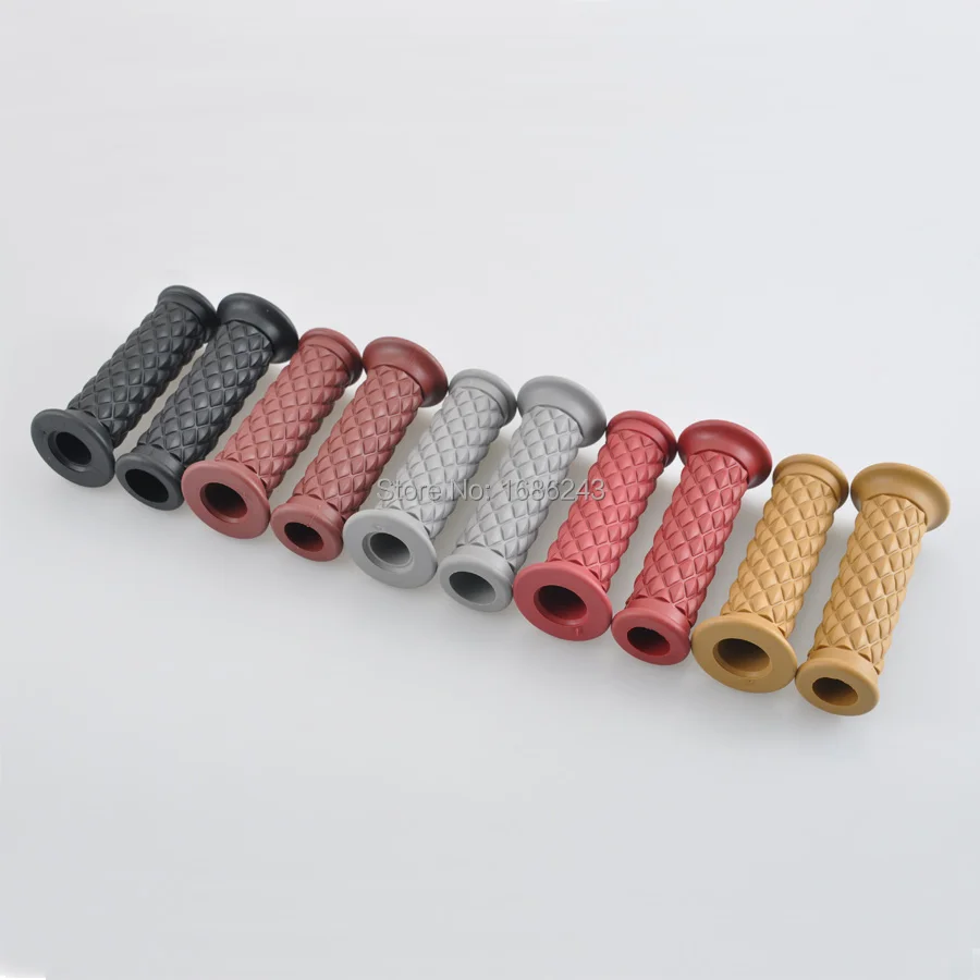 Ретро мотокросса рукоятки левая 22 мм правая 25 мм резиновая мотоциклетная рукоятка для Honda Suzuki KTM BMW MX питбайк Винтаж