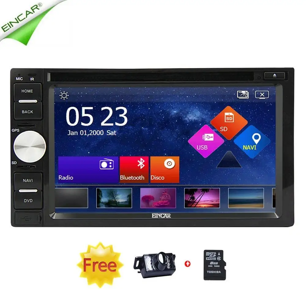 

Win 8.0 Double Din Car DVD Player in Dash Car Stereo for FM/AM Radio Receiver Capacitive Touchscreen Free GPS+Free Backup Camera