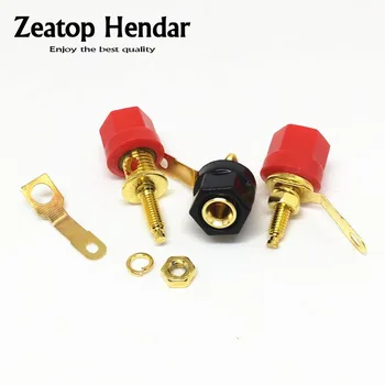 

100Pcs Hex Head Terminal Speaker Amplifier Screw Binding Posts for 4mm Banana Plugs Sockets Connector Gold