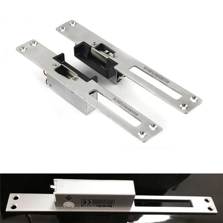

long Plate European Narrow-type Door Lock Electric Strike For Access Control System Keypad And Video Intercoms DoorPhone System