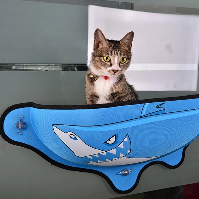 

Creative Pet Cat Hanging Nest Sucker Hammock Window Mounted Bed Fish Shape Warm Bed with Suction Cups For for Car Cat Rest