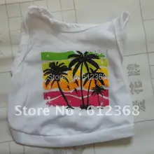 Tangpan кокосовое дерево рисунок комнатная собачка полиэстер футболка Щенок Одежда Размер XS-белый