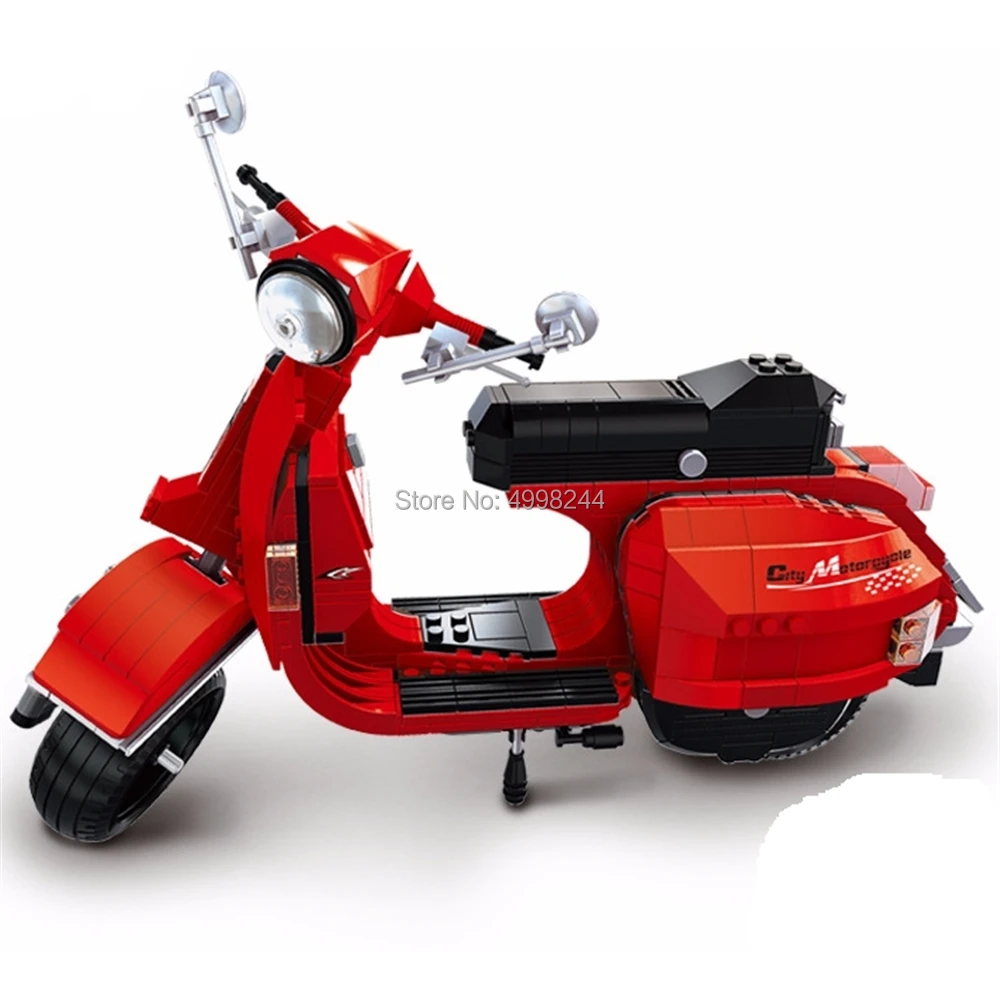 Xb03002 732 шт. Креативный дизайн Классическая серия vespa p200 мотоцикл строительный блок кирпичи игрушки