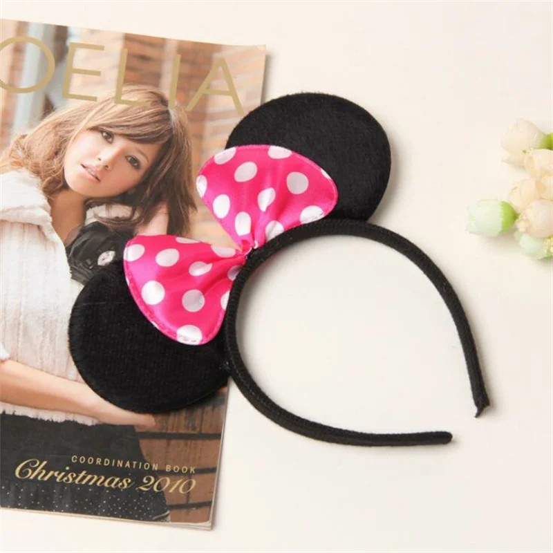 

1pcs Red Bows Minnie Mouse Ears Party Kids Headbands Boys Girls Adult Mickey Mouse Hairband Birthday Supplies Party Accessories
