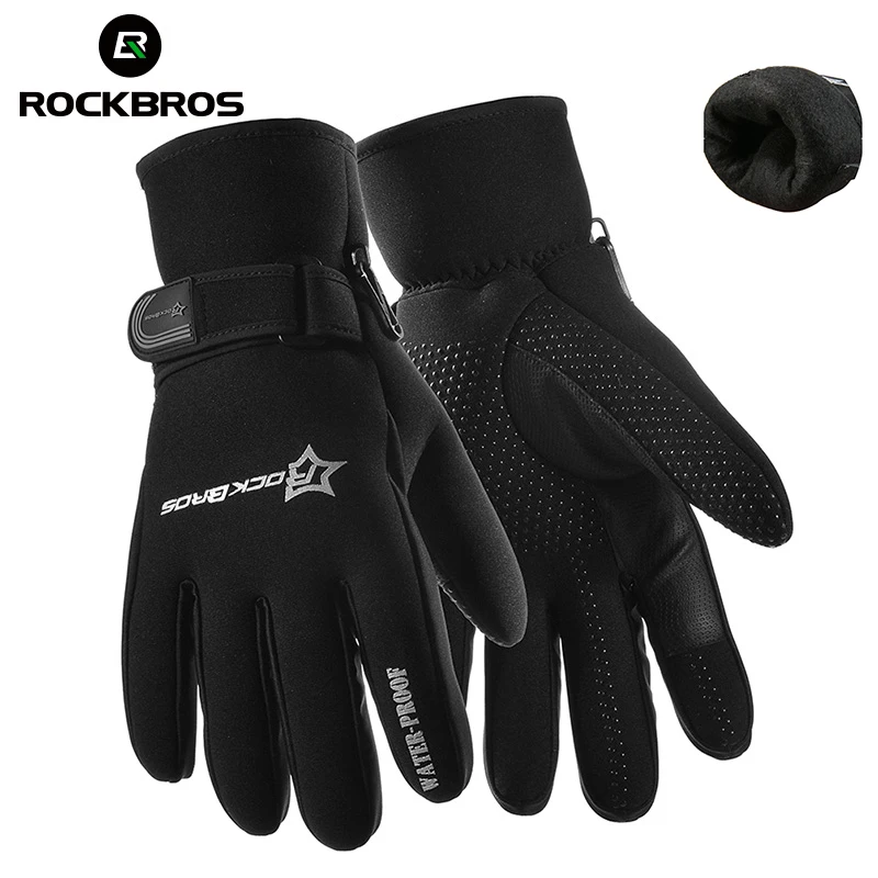 ROCKBROS Winter Bike Cycling Skiing Gloves Road MTB Bicycle Fleece
