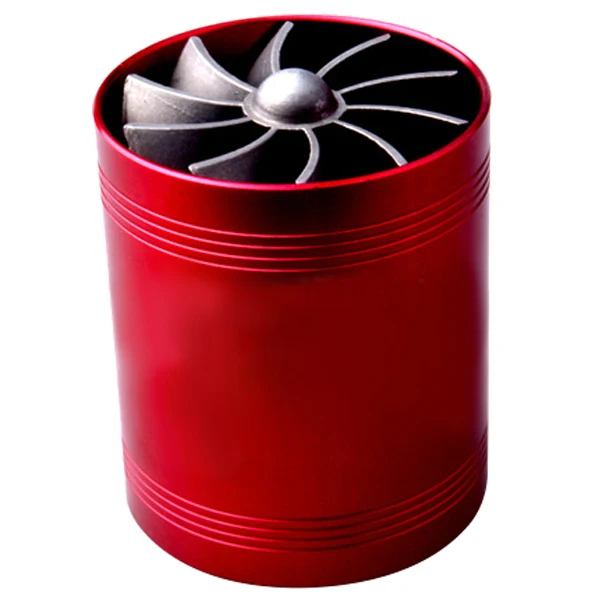 

Double Turbine Turbo Charger Air Intake Gas Fuel Saver Fan for Car (red)