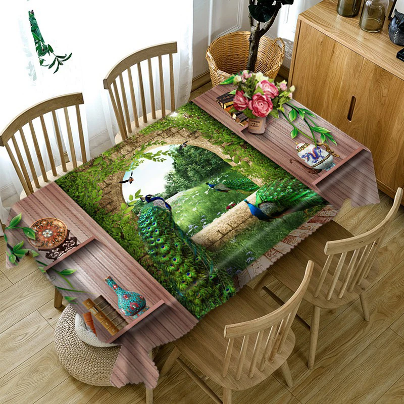 

Big peacock theme map 3d Tablecloth Stereo Tablecloth Tapestry