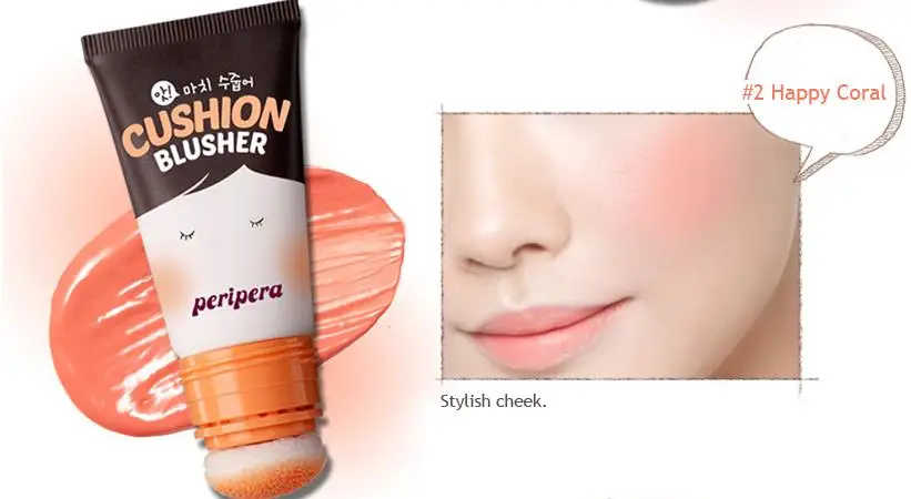 PERIPERA ах! Much Real My Cushion Blusher 20 мл Румяна для лица Румяна для макияжа лица для щек натуральные Минералы Румяна Крем корейская косметика - Цвет: 02 Happy Coral