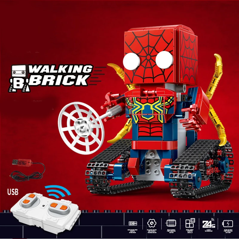 

Legoed marvel Lepins movie Super Spider-block Man Remote Control Robot Model Building Blocks toys Bricks New Kids Christmas Gift