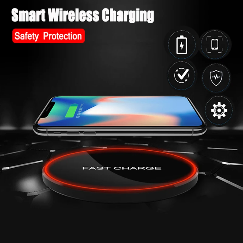 

High Quality 10W Wireless Charger fit for iPhone X XS XR Plus Fast Wireless Charging Pad for Samsung S8 S9 Charger