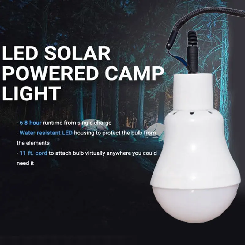 

Portable Tent Bulb 12LED Night Lamp Solar Panel Camping Lights with 3.0M Emergency LIghting Outdoor Tent Lamp