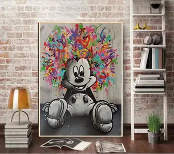 

100% hand painted pop art graffiti artworks cartoon limited brand oil painting on canvas for bed room