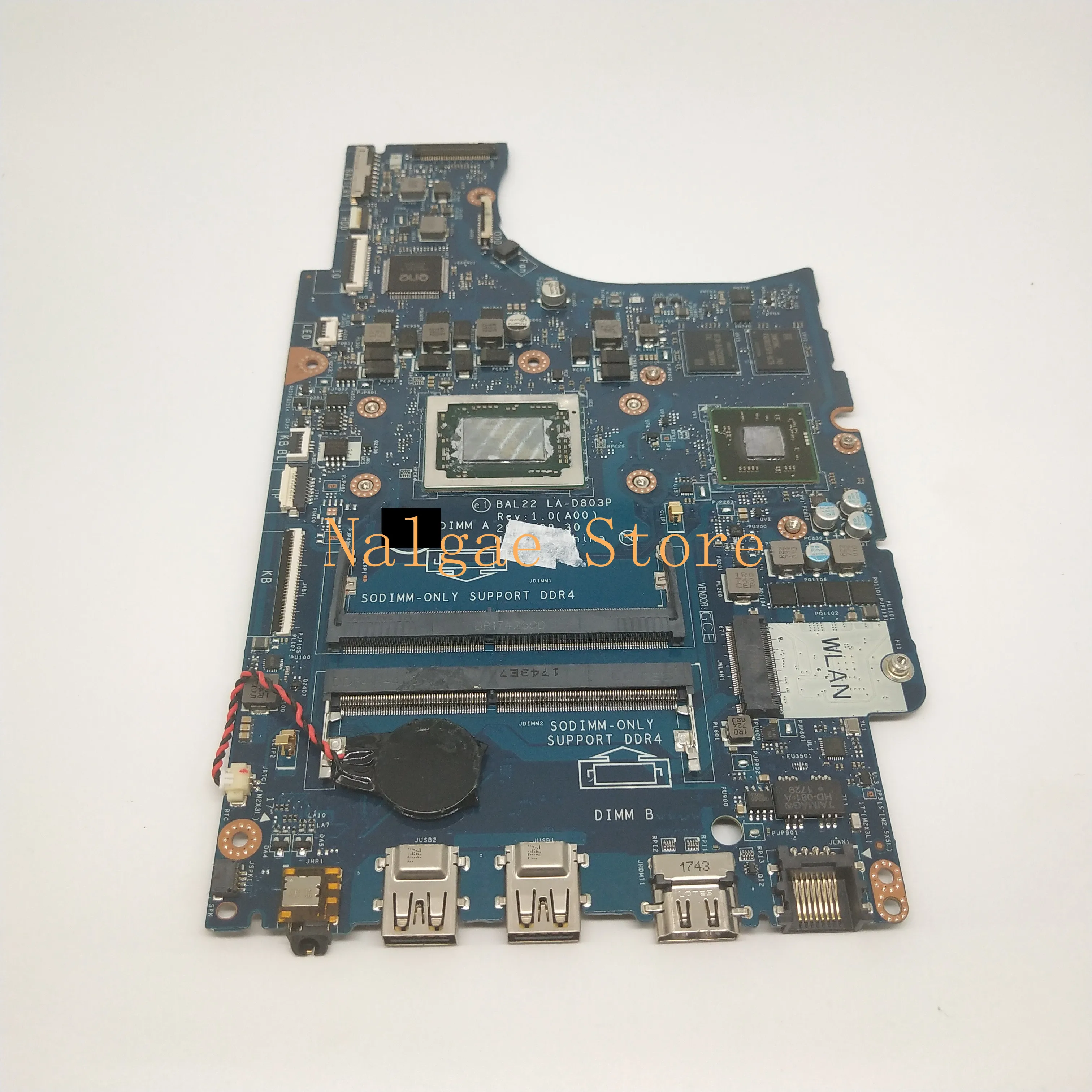 

CN-0R1WJH R1WJH For DELL INSPIRON 5565 laptop motherboard BAL22 LA-D803P A10-9600P main board