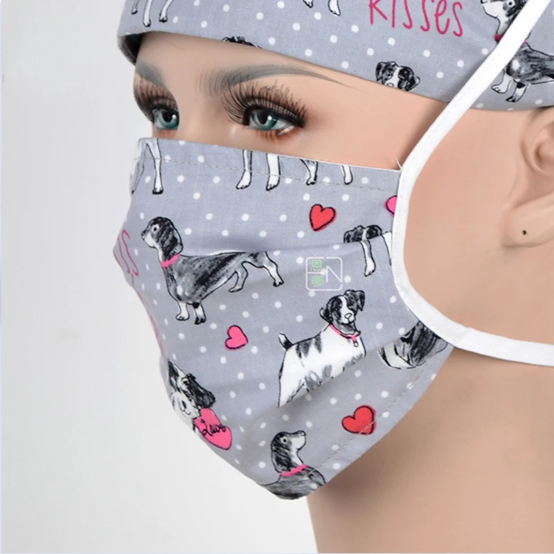 Больничные медицинские хирургические кепки для женщин scrub cap Dentistry beauty work hat Pet doctor Printing gourd hats