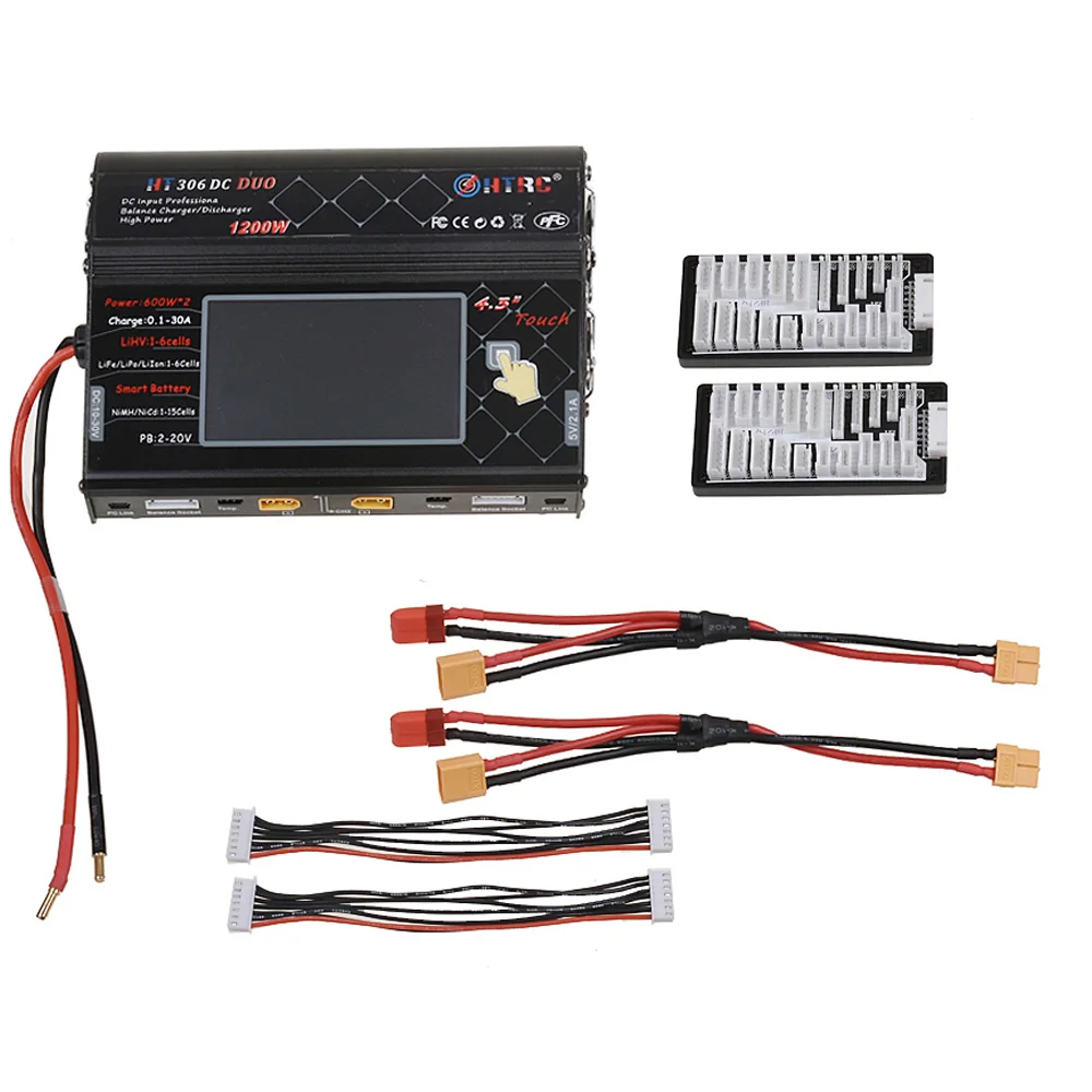 Балансирующее зарядное устройство HTRC HT306 DC DUO 600 Вт * 2 30 А двойной ЖК дисплей