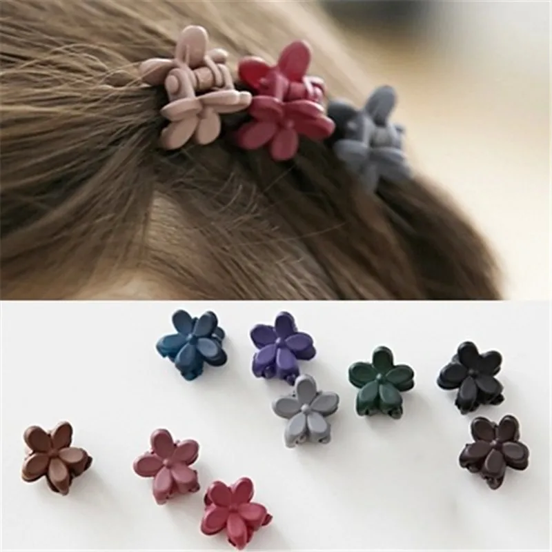 10pcs/lot Hair Accessories Baby Girls Small Hair Claw Cute Candy Color flower hair clips for kids Children Hairpin Headwear