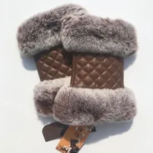 Осенние и зимние женские перчатки без пальцев, натуральная кожа, мех норки, варежки, зимние теплые перчатки для вождения