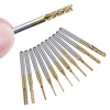 Fresa de carburo de titanio recubierto, fresa de borde de grabado, fresa de extremo de brocas de rebajadora de CNC para máquina PCB, 1/5 Uds., 0,8mm-3.175mm ► Foto 2/6