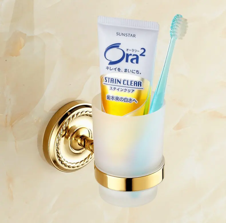Luxury bathroom golden bathroom Cups holder Gold Cup single cup holder