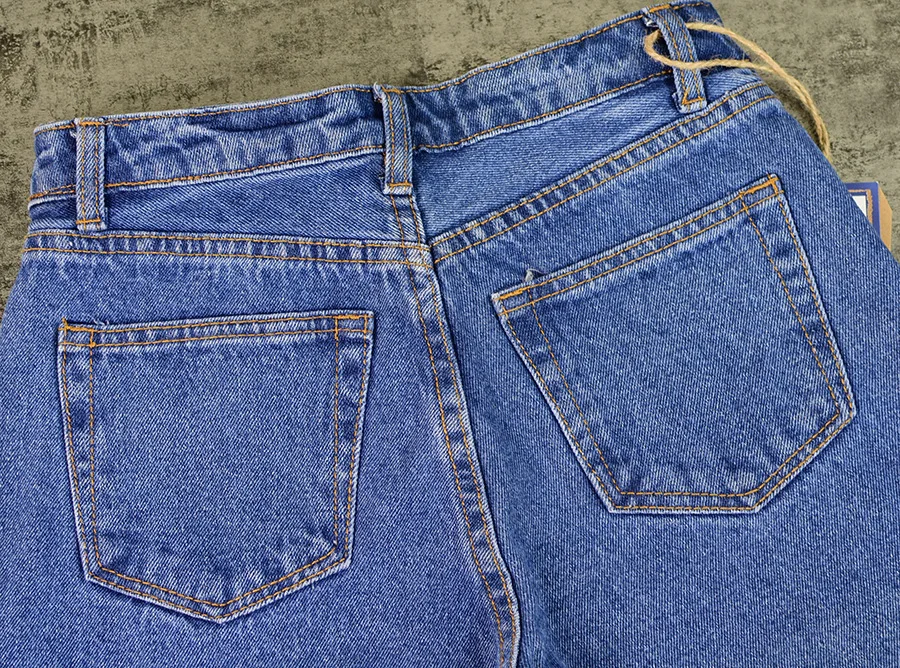 Europe and the United States women's high waist loose straight jeans nine pants bilateral zipper adjustment tassel tassels up to people section (22)